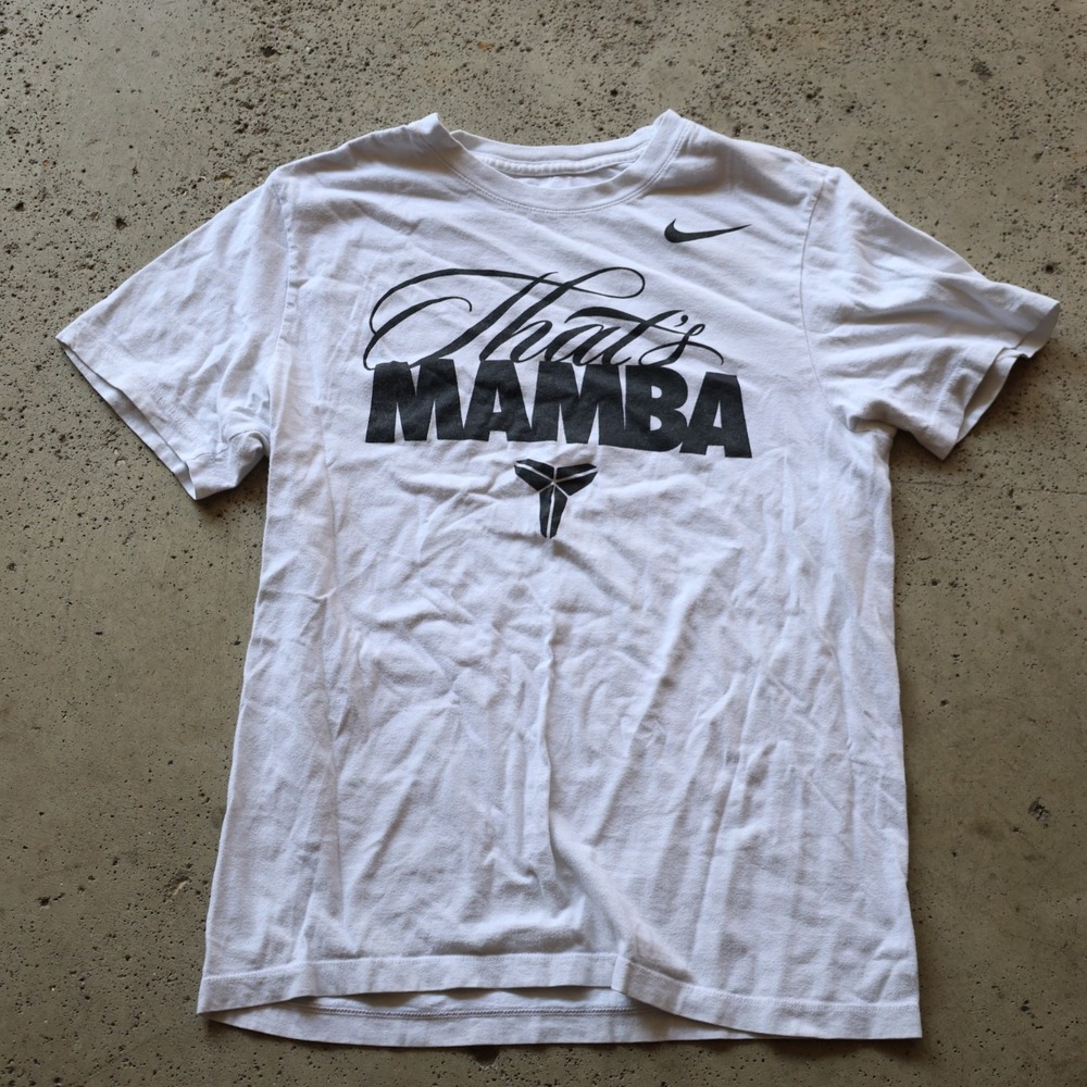 Nike Kobe Bryant That's Mamba T-Shirt White Black Mamba Logo Size Small